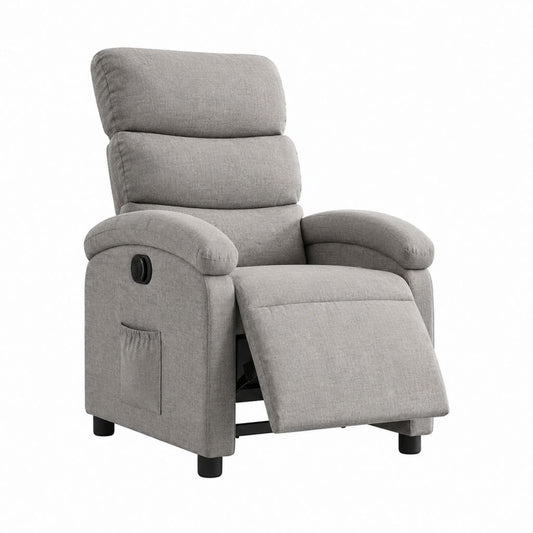 Relaxsessel mit manueller Liegefunktion Grau Polyester 82 x 92 x 99 cm