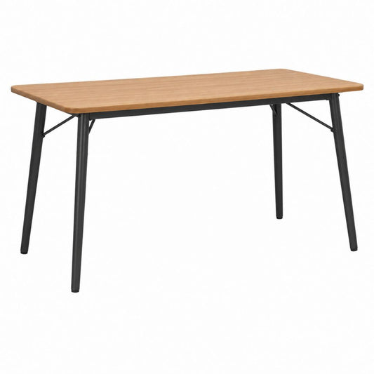 Esstisch Rechteckig Eichenoptik MDF und Stahl Schwarz 120 x 60 x 75 cm