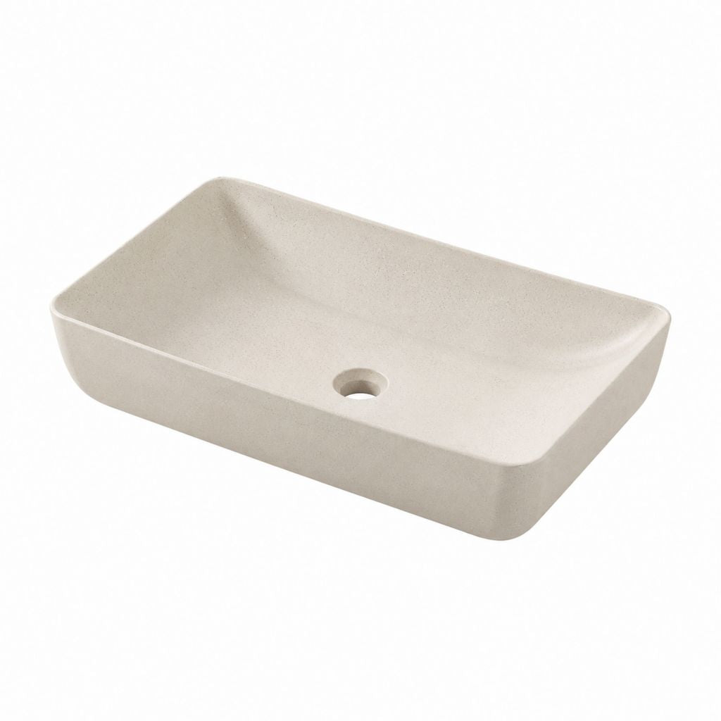 Aufsatzwaschbecken Beige Beton Rechteckig 60 x 40 x 12 cm