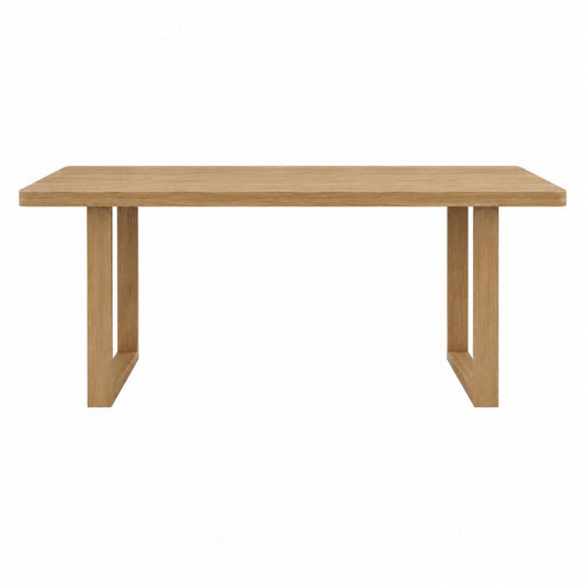 Esstisch Eiche natur furnierte Holzwerkstoffplatte rechteckig 160 x 80 x 75 cm