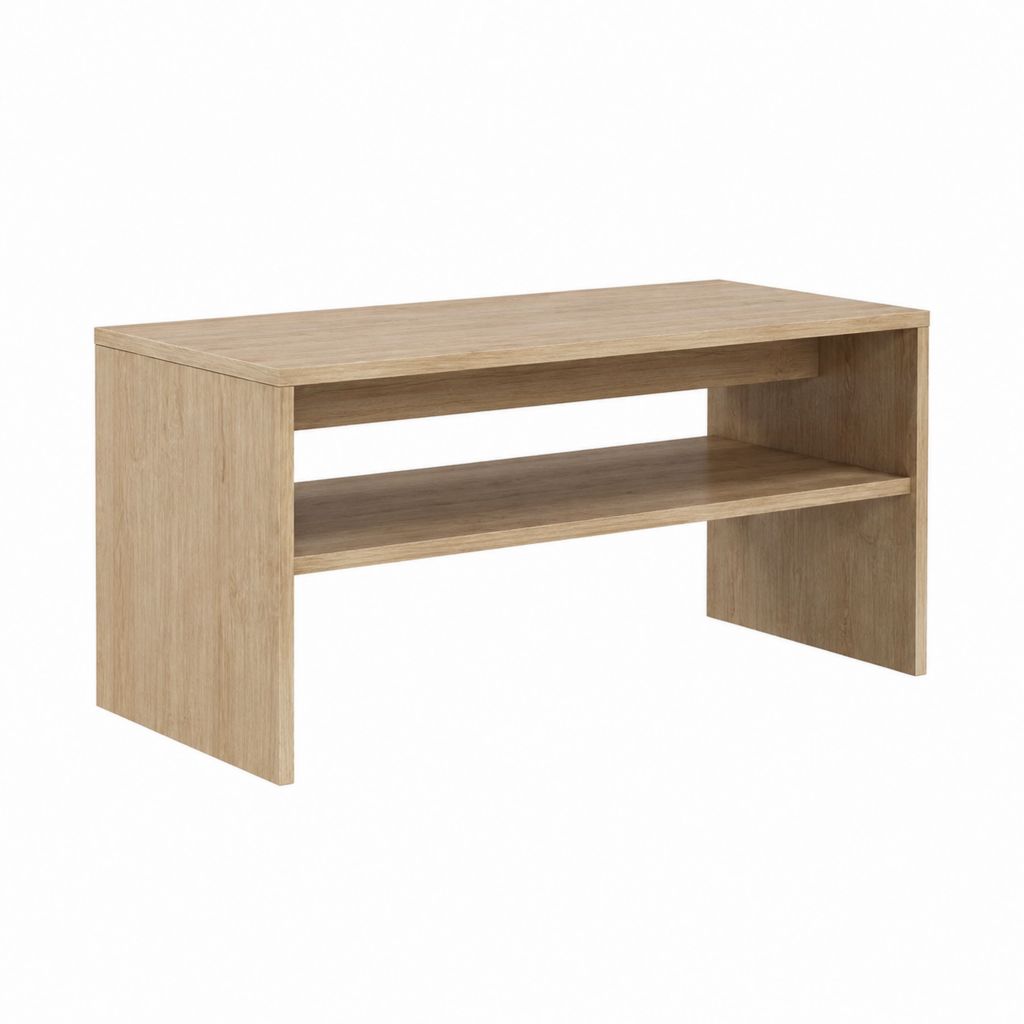 TV-Bank Eiche-Optik aus melaminbeschichteter Spanplatte rechteckig mit Ablagefach 120 x 40 x 50 cm